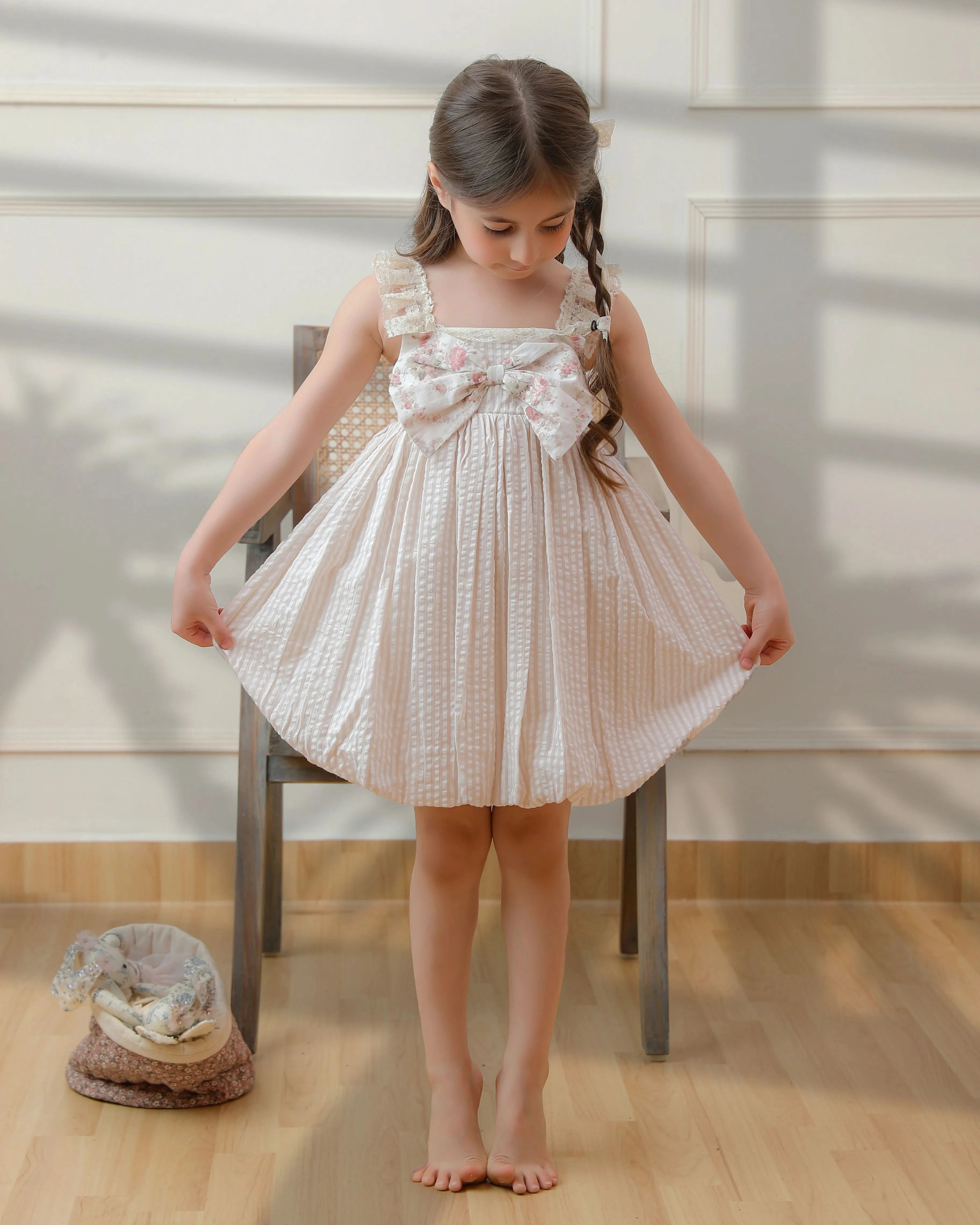 Hearth Print Dress for Baby Girl – Pink Heart Pattern Kids Wear"