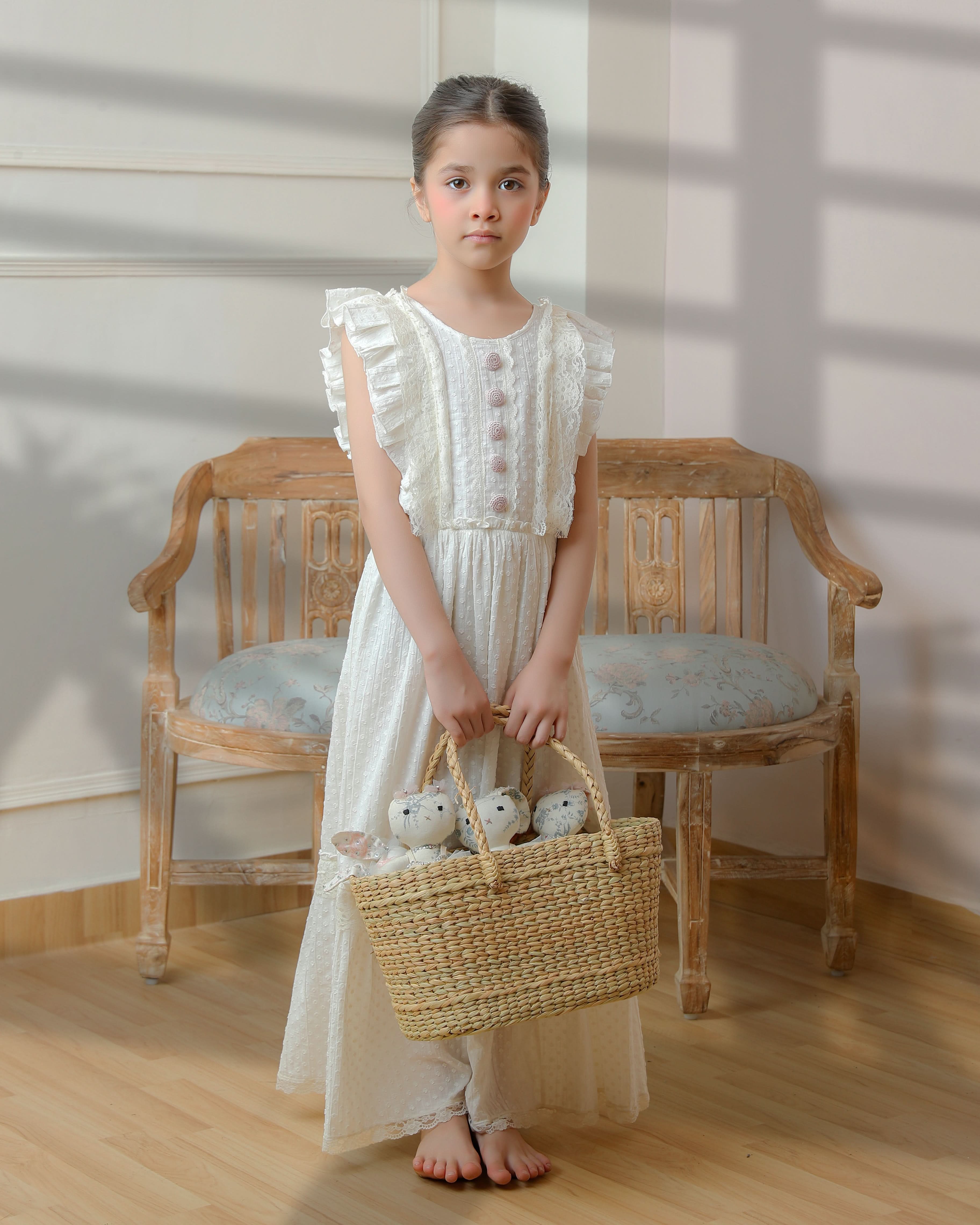Lady Marie Ella Dress – Elegant Kids Party Wear for Girls in White