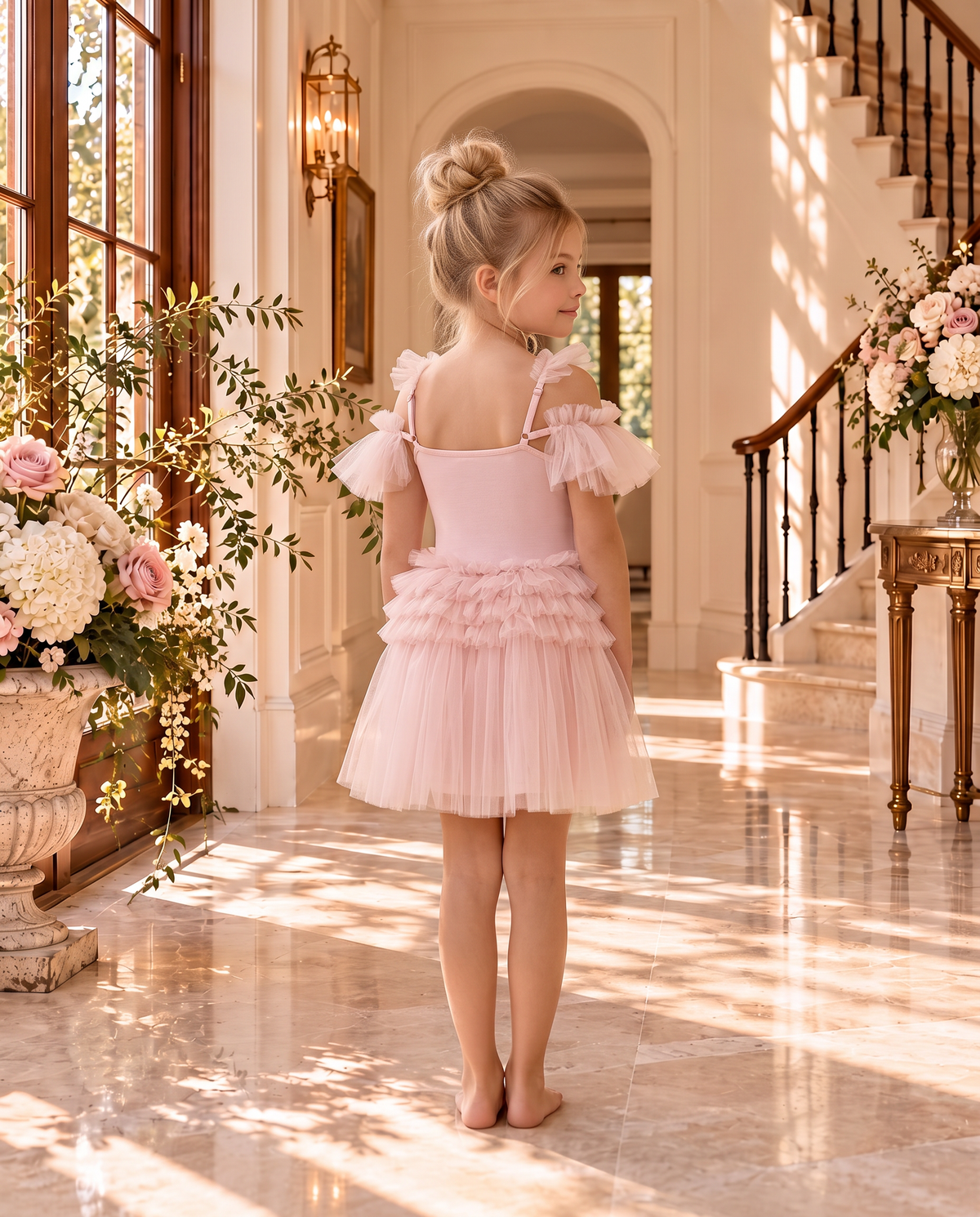 Colette Dress wholesale in new pink — back view